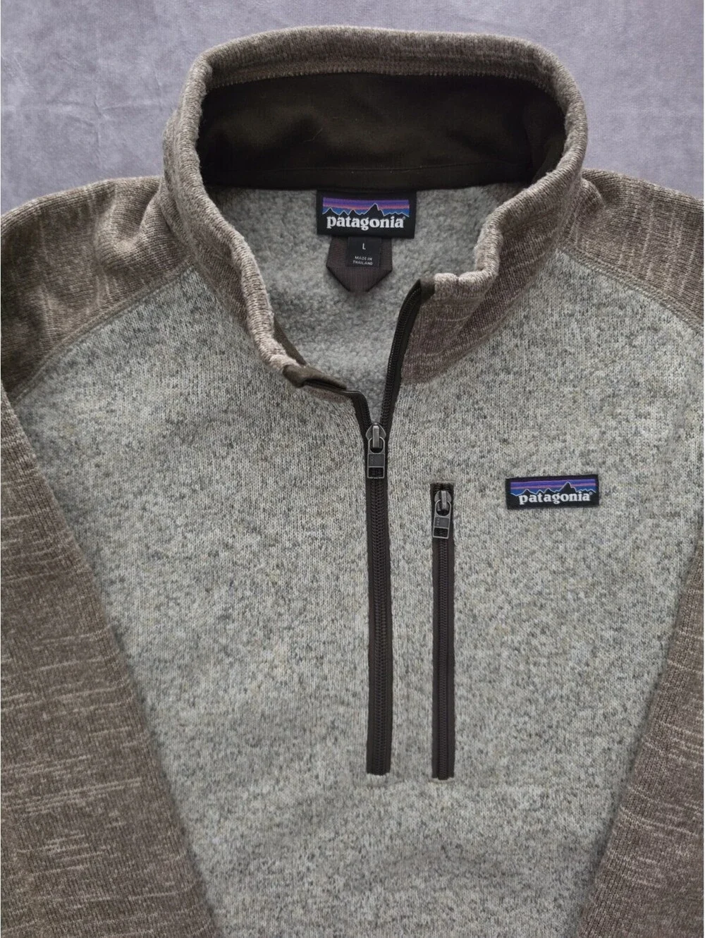 Patagonia Better Sweater 1/4 Zip Fleece Pullover Men's Large Gray Brown Outdoor